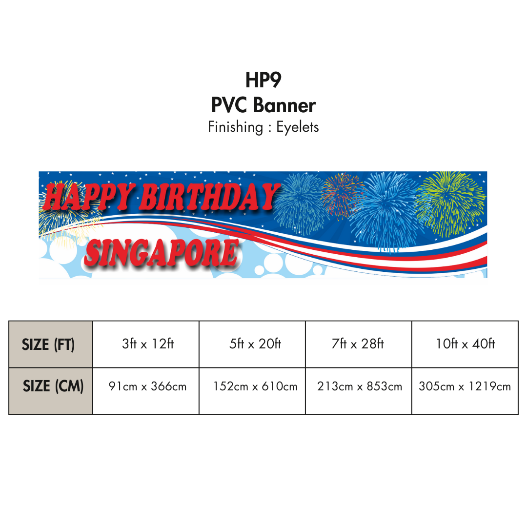 HP | PVC Horizontal Banner for Singapore National Day / Various Sizes