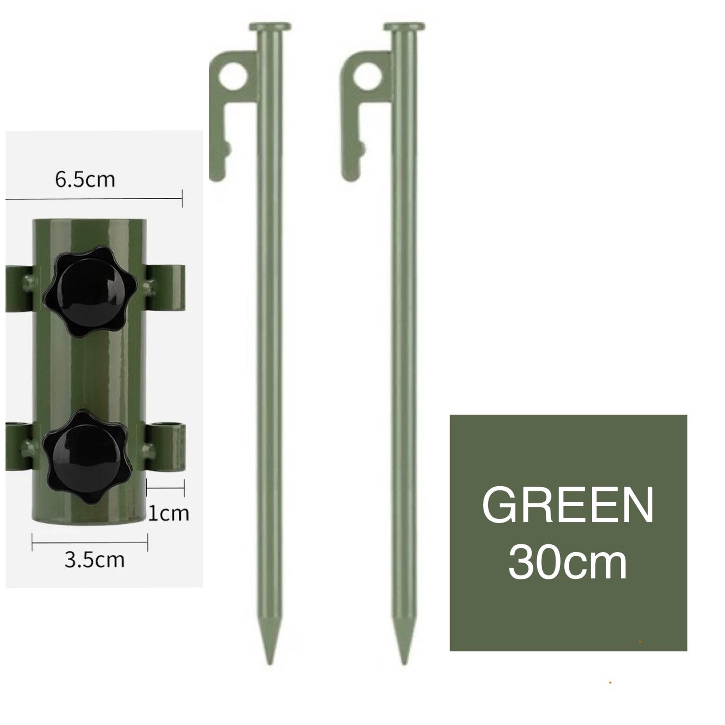Metal Flag Pole Holder / Camping / with screw to secure the pole