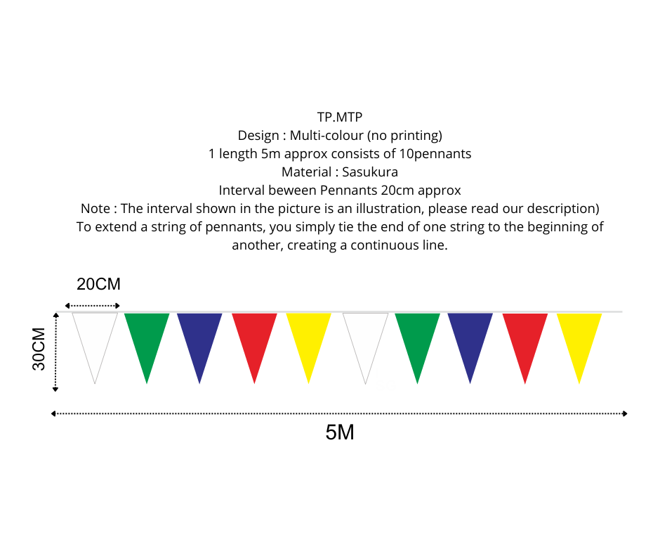 Triangular Pennants / Buntings / Rent, Sale, Open House, National Day Decorations, Celebration