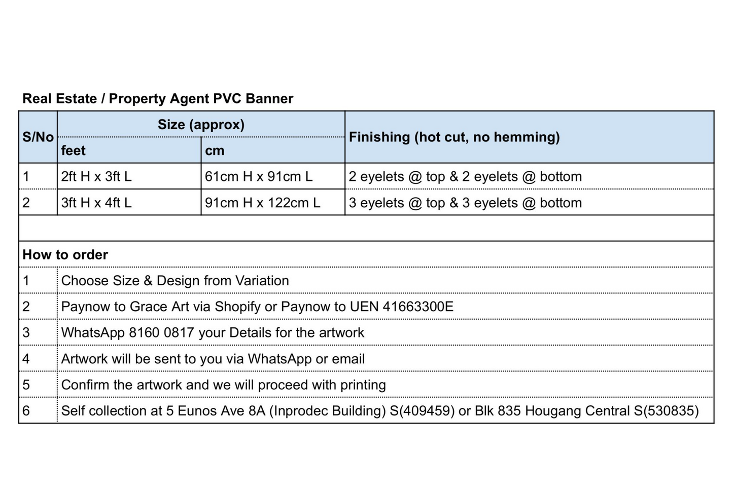 Real Estate Property Agent PVC Banners | For Sale | For Rent | For Lease | Factory, Private, HDB | Freehold