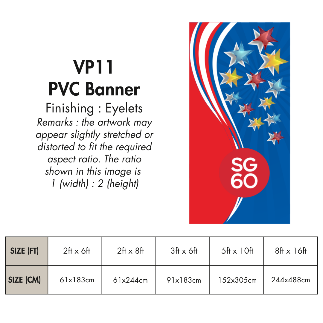 NDP 2025 VP | PVC Vertical Banner for Singapore National Day