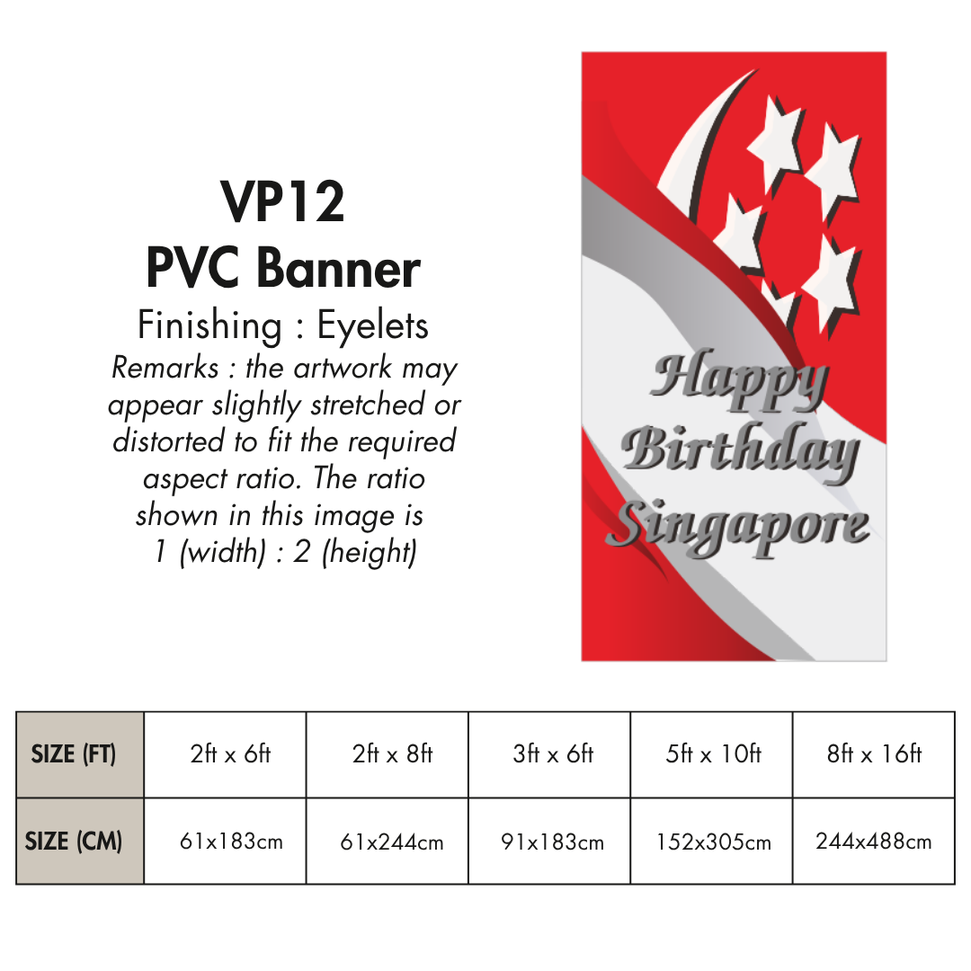 NDP 2025 VP | PVC Vertical Banner for Singapore National Day