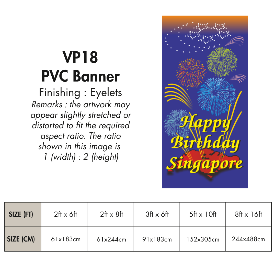 NDP 2025 VP | PVC Vertical Banner for Singapore National Day