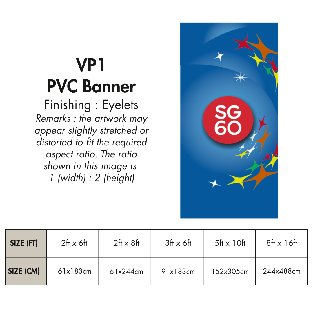 NDP 2025 VP | PVC Vertical Banner for Singapore National Day