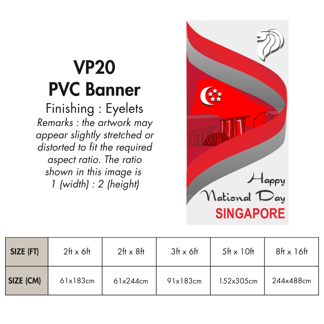 NDP 2025 VP | PVC Vertical Banner for Singapore National Day