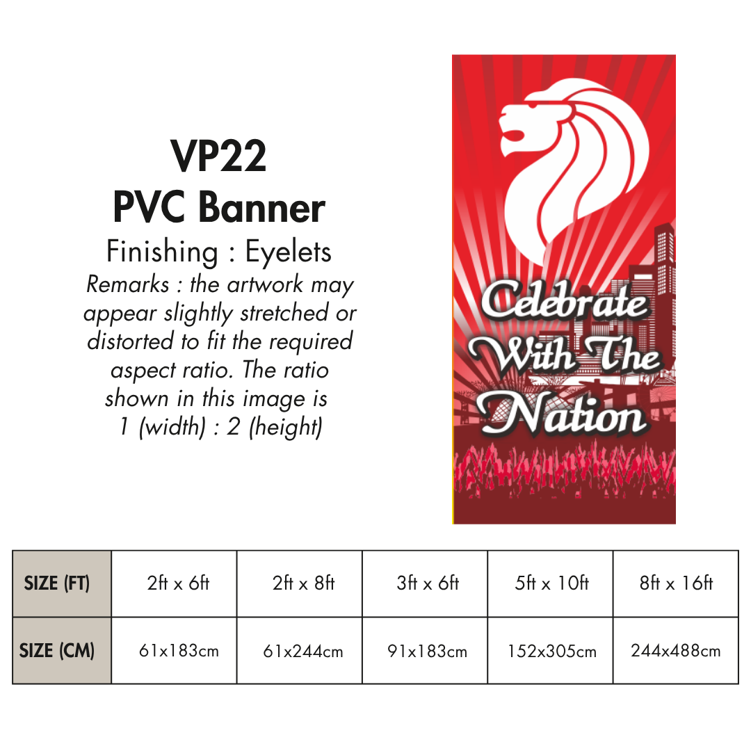 NDP 2025 VP | PVC Vertical Banner for Singapore National Day