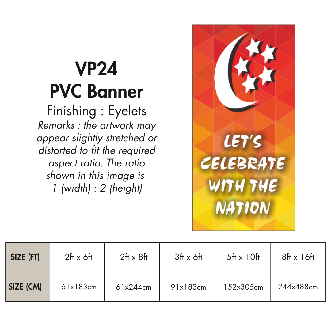 NDP 2025 VP | PVC Vertical Banner for Singapore National Day