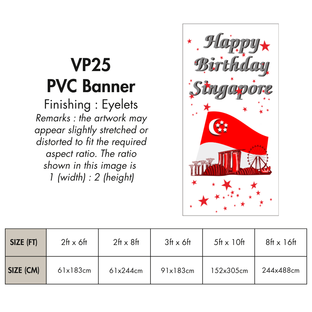 NDP 2025 VP | PVC Vertical Banner for Singapore National Day