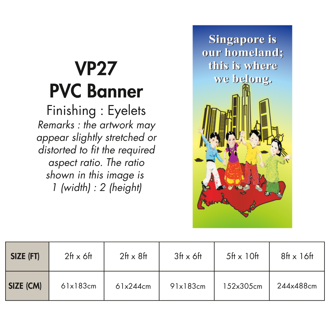 NDP 2025 VP | PVC Vertical Banner for Singapore National Day