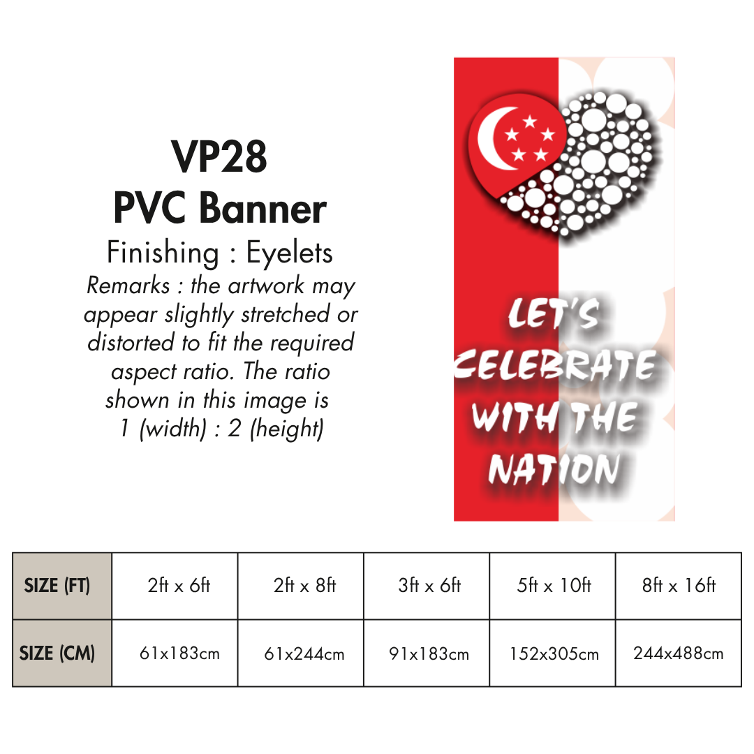 NDP 2025 VP | PVC Vertical Banner for Singapore National Day