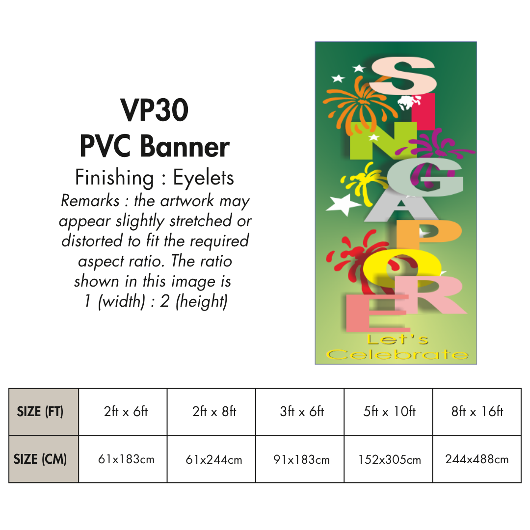NDP 2025 VP | PVC Vertical Banner for Singapore National Day