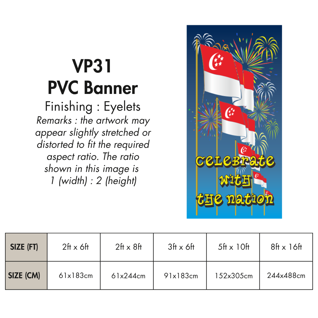 NDP 2025 VP | PVC Vertical Banner for Singapore National Day