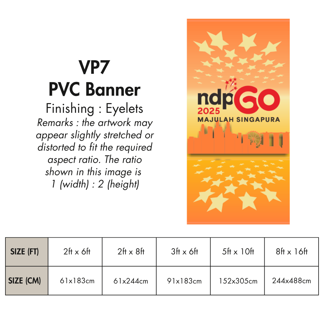 NDP 2025 VP | PVC Vertical Banner for Singapore National Day