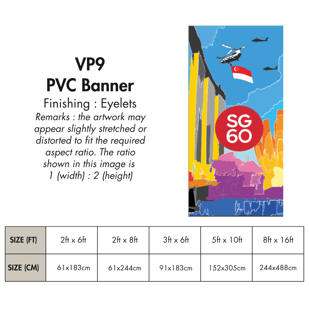 NDP 2025 VP | PVC Vertical Banner for Singapore National Day