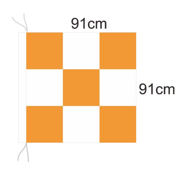 36" x 36" Red & White or Orange & White Chequered Flag Safety Flag Construction Flag Airport Flag APF2G