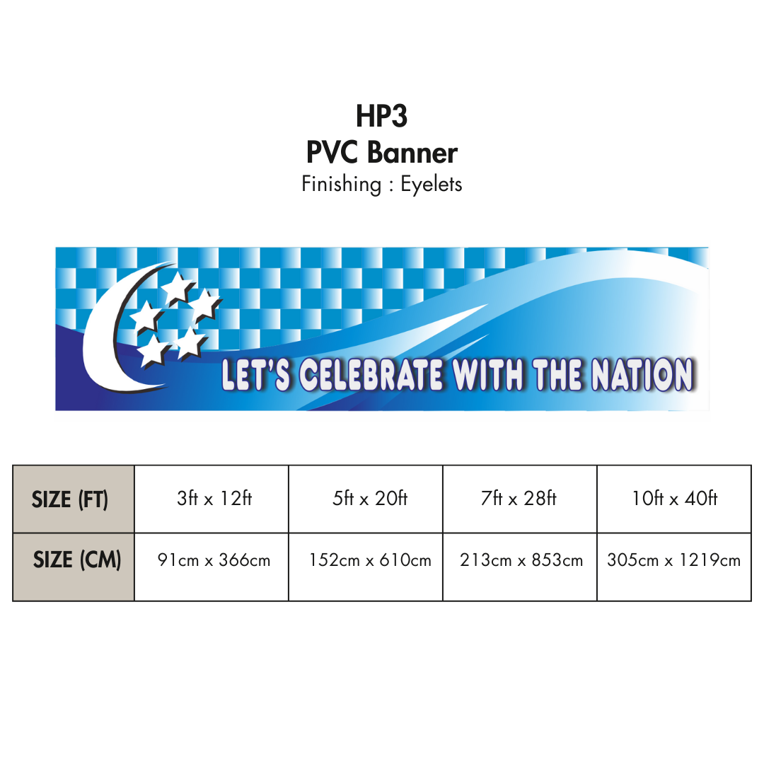 HP | PVC Horizontal Banner for Singapore National Day / Various Sizes
