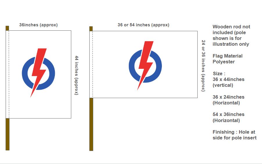 PAP Flags / People's Action Party Flag / Polyester