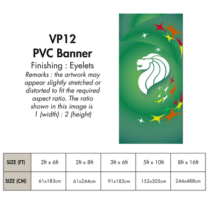 VP | PVC Vertical Banner for Singapore National Day |  Various Sizes