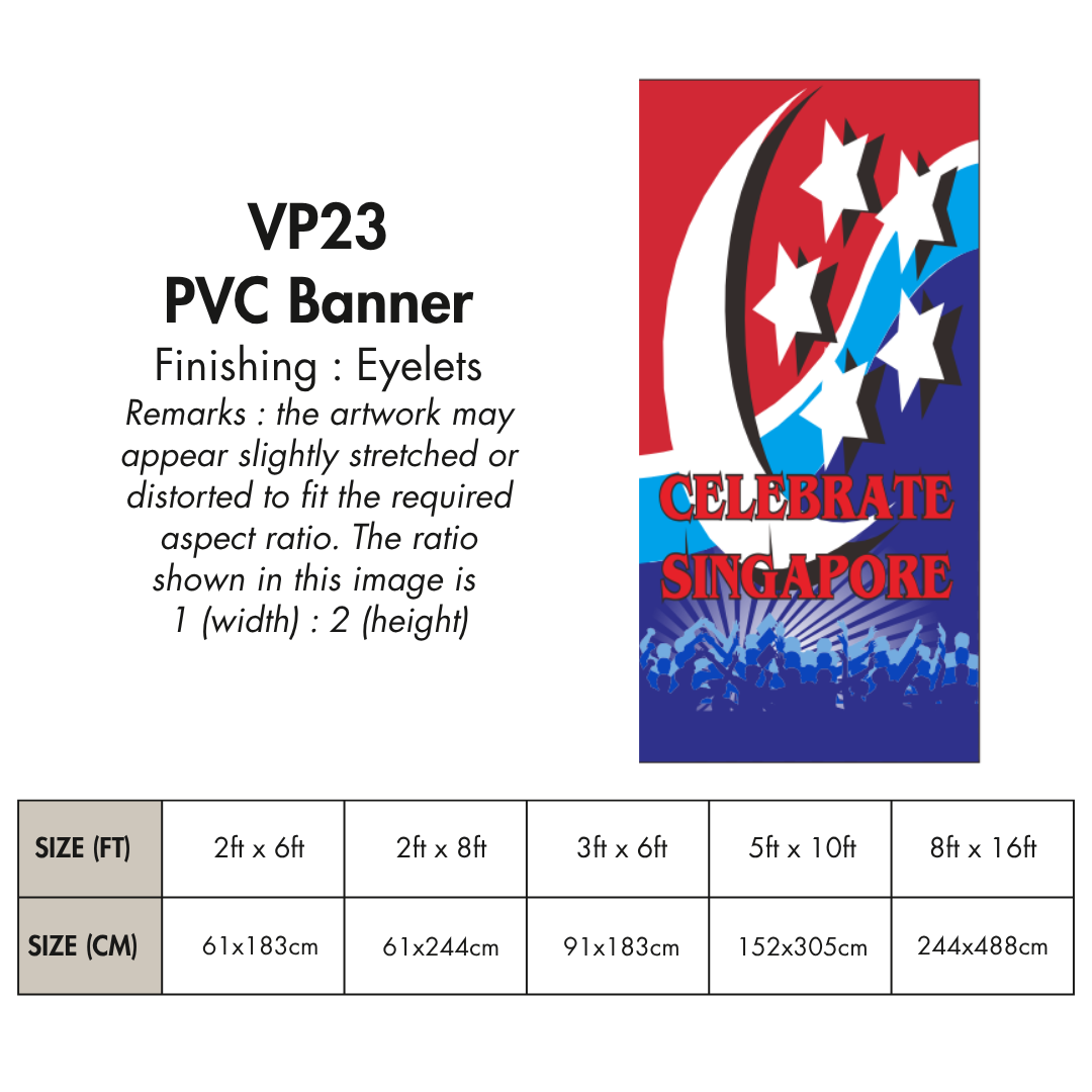 NDP 2025 VP | PVC Vertical Banner for Singapore National Day