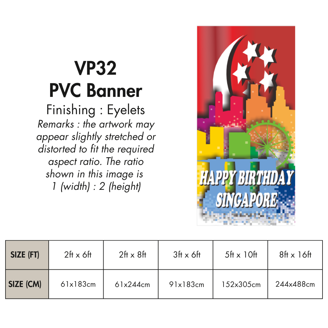 NDP 2025 VP | PVC Vertical Banner for Singapore National Day
