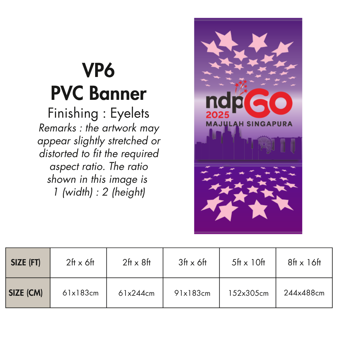 NDP 2025 VP | PVC Vertical Banner for Singapore National Day