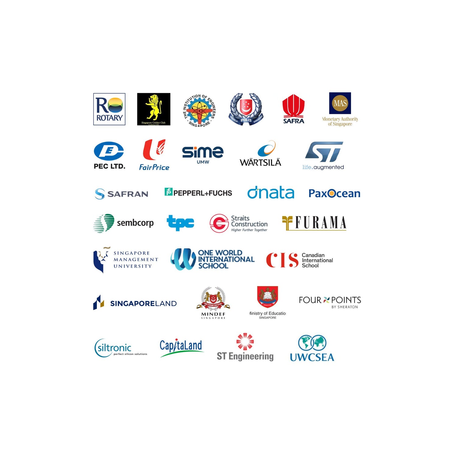 Collection of various logos on a white background