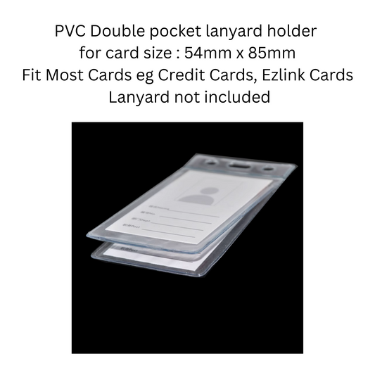 10pcs Double Pocket Lanyard PVC Card Holder (Clear) | for card size : 54mm x 85mm Fit Most Cards Credit Cards, Ezlink Cards  Lanyard not included