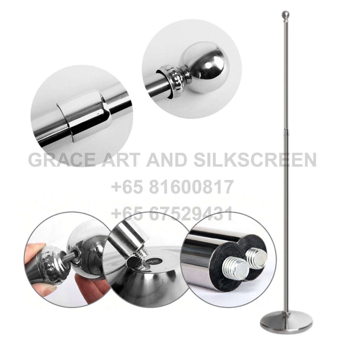 TELESCOPIC POLE WITH BASE